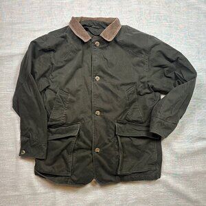 Vintage Roundtree & Yorke Mens Green Chore Coat Corduroy Collar Cotton Large